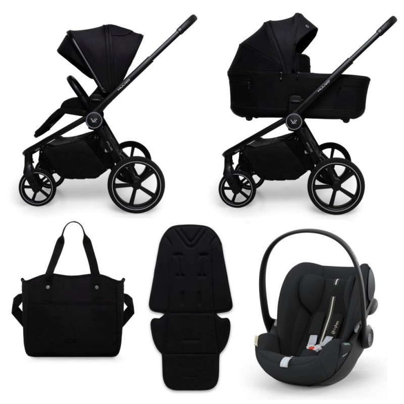 Carucior copii Muuvo Five Black 3in1 cu Cybex Cloud G Plus ADAC
