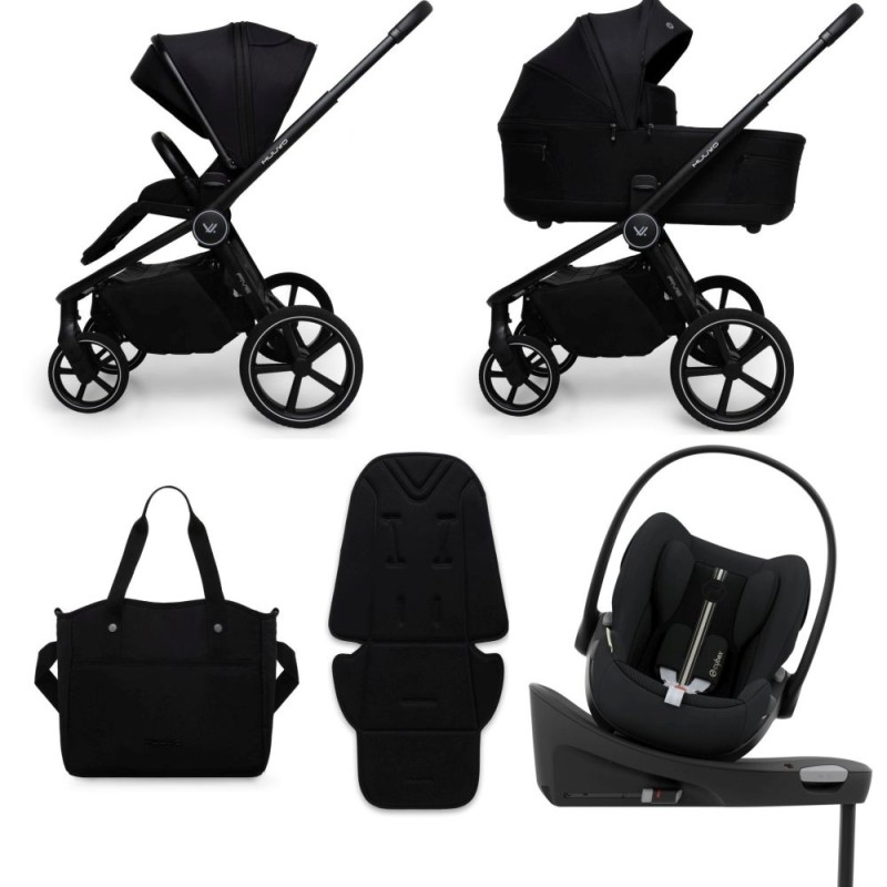  Carucior copii Muuvo Five Black 4in1 cu Cybex Cloud G Plus ADAC si isofix
