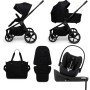  Carucior copii Muuvo Five Black 4in1 cu Cybex Cloud G Plus ADAC si isofix