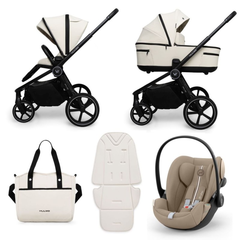 Carucior copii Muuvo Five Desert Sand 3in1 cu Cybex Cloud G Plus ADAC
