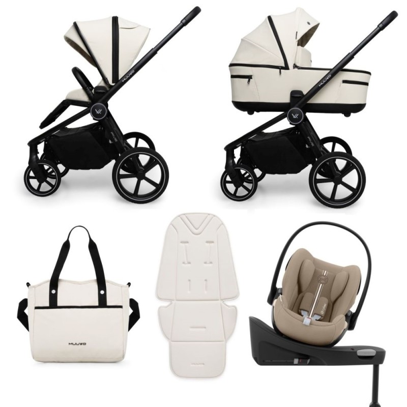 Carucior copii Muuvo Five Desert Sand 4in1 cu Cybex Cloud G Plus ADAC si isofix