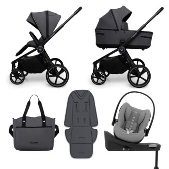 Carucior copii Muuvo Five Graphite 4in1 cu Cybex Cloud G Plus ADAC si isofix