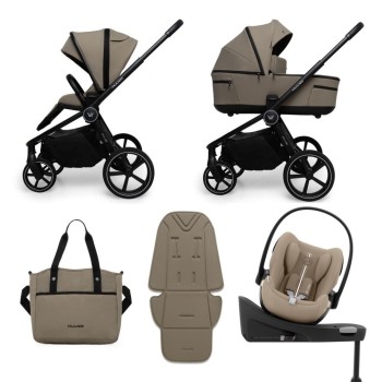 Carucior copii cu landou pliabil Muuvo Fold Mokka 4in1 cu Cybex Cloud G Plus ADAC si isofix