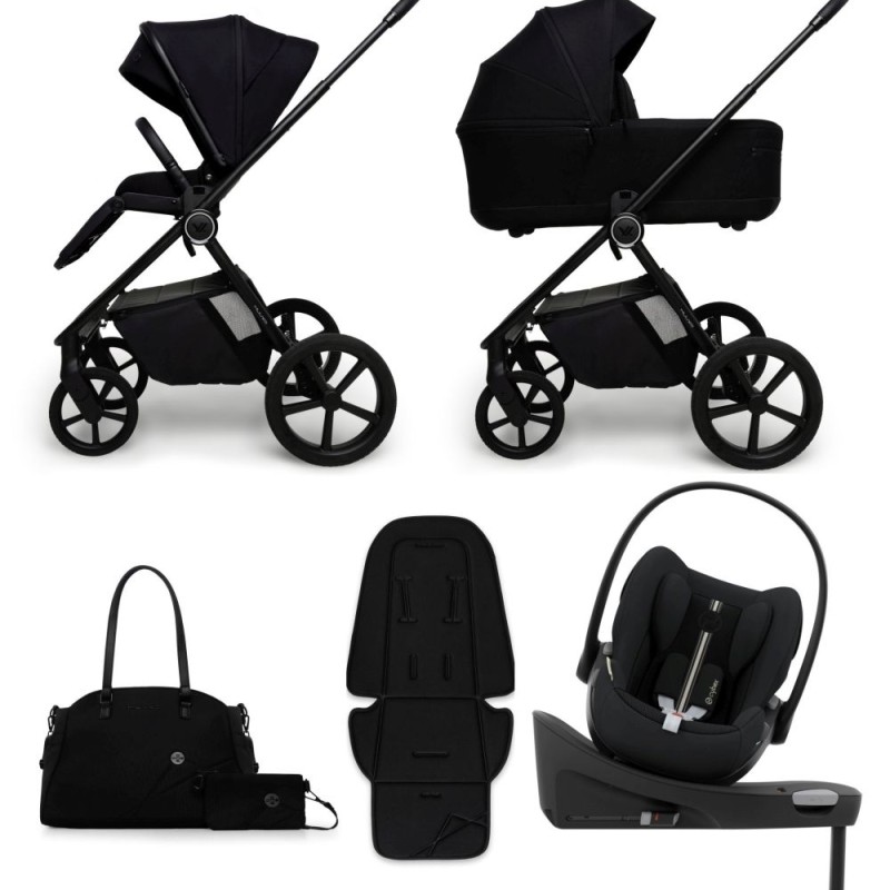 Carucior copii Muuvo One Negro 4in1 cu Cybex Cloud G Plus ADAC si isofix