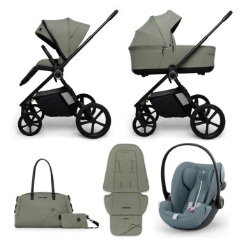 Carucior copii Muuvo One Olive 3in1 cu Cybex Cloud G Plus ADAC