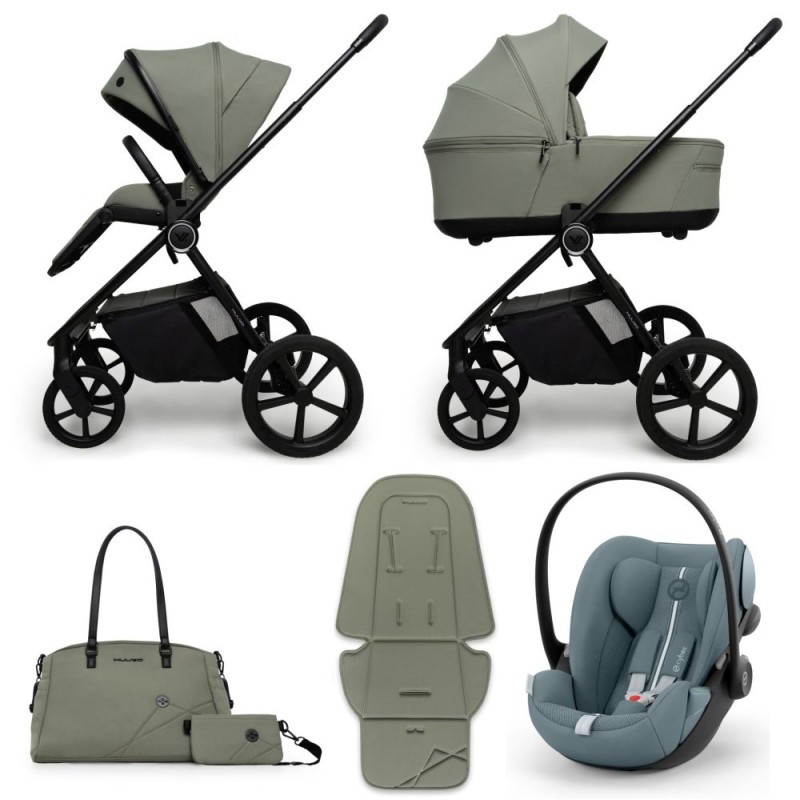 Carucior copii Muuvo One Olive 3in1 cu Cybex Cloud G Plus ADAC