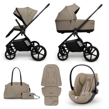 Carucior copii Muuvo One Praline 3in1 cu Cybex Cloud G Plus ADAC