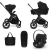 Carucior copii 3 in 1 Muuvo Quick 4.0 Classic Black cu Cybex Cloud G Plus i-size recline testata ADAC