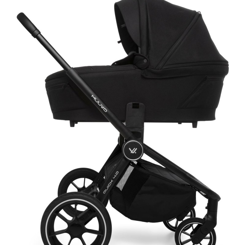Carucior copii 4 in 1 Muuvo Quick 4.0 Classic Black cu Cybex Cloud G Plus i-size recline testata ADAC si baza isofix rotativa