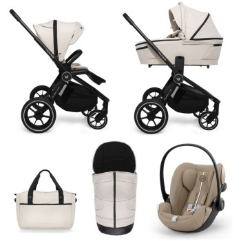 Carucior copii 3 in 1 Muuvo Quick 4.0 Desert Sand cu Cybex Cloud G Plus i-size recline testata ADAC