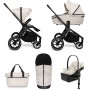 Carucior copii 4 in 1 Muuvo Quick 4.0 Desert Sand cu Cybex Cloud G Plus i-size recline ADAC si baza isofix rotativa
