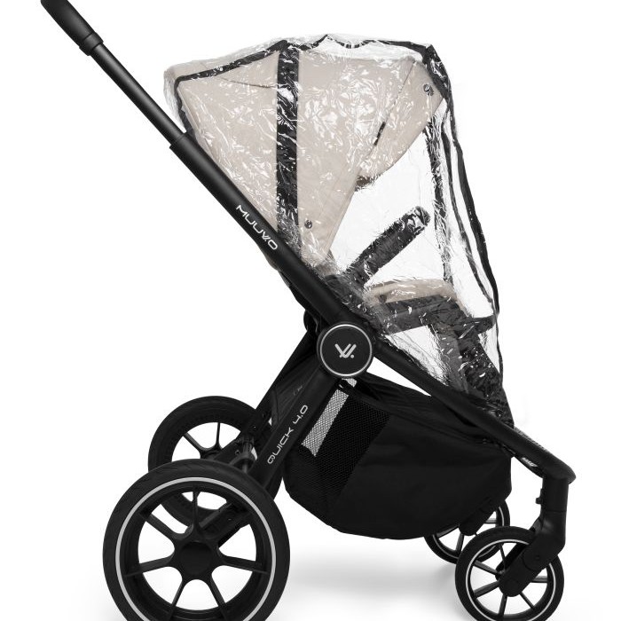 Carucior copii 4 in 1 Muuvo Quick 4.0 Desert Sand cu Cybex Cloud G Plus i-size recline ADAC si baza isofix rotativa