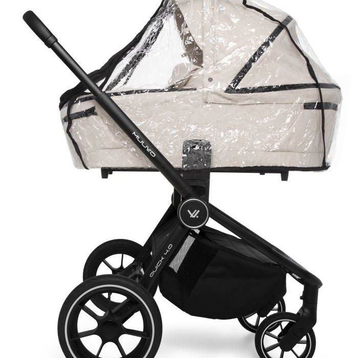 Carucior copii 3 in 1 Muuvo Quick 4.0 Desert Sand cu Cybex Cloud G Plus i-size recline testata ADAC