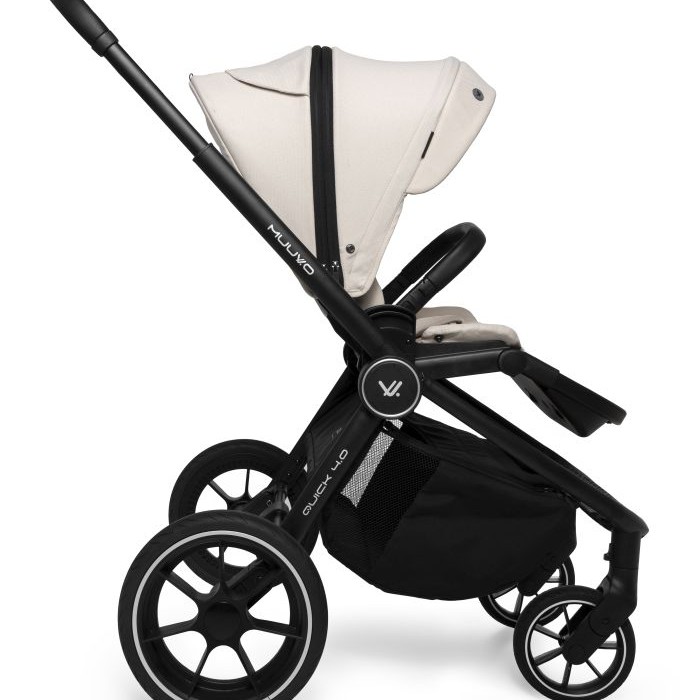 Carucior copii 3 in 1 Muuvo Quick 4.0 Desert Sand cu Cybex Cloud G Plus i-size recline testata ADAC
