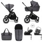 Carucior copii 4 in 1 Muuvo Quick 4.0 Iron Graphite cu Cybex Cloud G Plus i-size recline ADAC si baza isofix rotativa