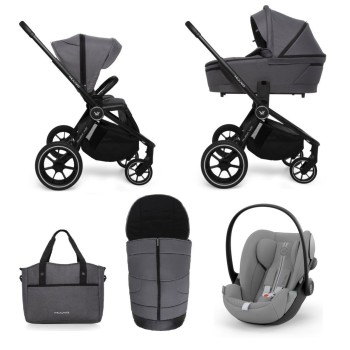 Carucior copii 3 in 1 Muuvo Quick 4.0 Iron Graphite cu Cybex Cloud G Plus i-size recline testata ADAC