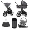 Carucior copii 4 in 1 Quick SE2 Diamond Graphite cu Cybex Cloud G Plus i-size recline testata ADAC si baza isofix rotativa