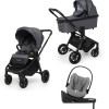 Carucior copii 4 in 1 Muuvo Quick Carbon Graphite cu Cybex Cloud G Plus recline testata ADAC si baza isofix rotativa