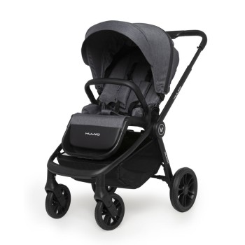 Carucior copii 3 in 1 Muuvo Quick Carbon Graphite cu Cybex Cloud G i-size Plus recline testata ADAC