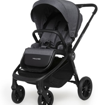 Carucior copii 4 in 1 Muuvo Quick Carbon Graphite cu Cybex Cloud G Plus recline testata ADAC si baza isofix rotativa
