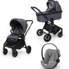 Carucior copii 3 in 1 Muuvo Quick Carbon Graphite cu Cybex Cloud G i-size Plus recline testata ADAC