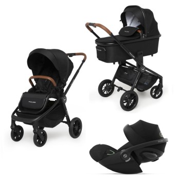 Carucior copii 3 in 1 Muuvo Quick Onix Black cu Cybex Cloud G i-size Plus recline testata ADAC