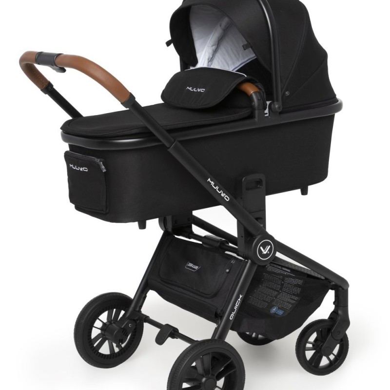Carucior copii 3 in 1 Muuvo Quick Onix Black cu Cybex Cloud G i-size Plus recline testata ADAC
