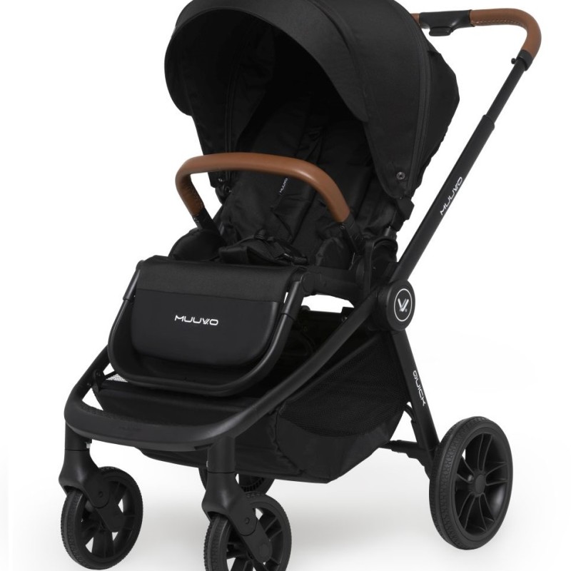 Carucior copii 3 in 1 Muuvo Quick Onix Black cu Cybex Cloud G i-size Plus recline testata ADAC