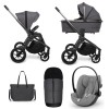 Carucior copii 3 in 1 Muuvo Quick SE2 Diamond Graphite cu Cybex Cloud G i-size Plus recline testata ADAC