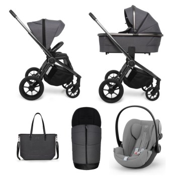 Carucior copii 3 in 1 Muuvo Quick SE2 Diamond Graphite cu Cybex Cloud G i-size Plus recline testata ADAC