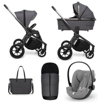 Carucior copii 3 in 1 Muuvo Quick SE2 Diamond Graphite cu Cybex Cloud G i-size Plus recline testata ADAC