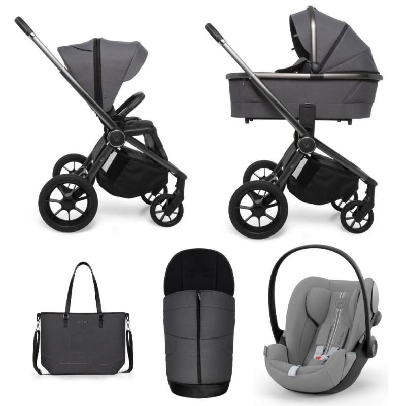 Carucior copii 3 in 1 Muuvo Quick SE2 Diamond Graphite cu Cybex Cloud G i-size Plus recline testata ADAC
