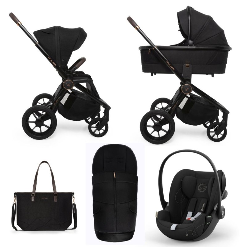 Carucior copii 3 in 1 Muuvo Quick SE2 Sunset Black cu Cybex Cloud G i-size Plus recline testata ADAC
