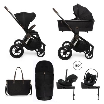 Carucior copii 4 in 1 Quick SE2 Sunset Black cu Cybex Cloud G Plus i-size recline testata ADAC si baza isofix rotativa