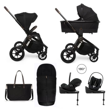 Carucior copii 4 in 1 Quick SE2 Sunset Black cu Cybex Cloud G Plus i-size recline testata ADAC si baza isofix rotativa