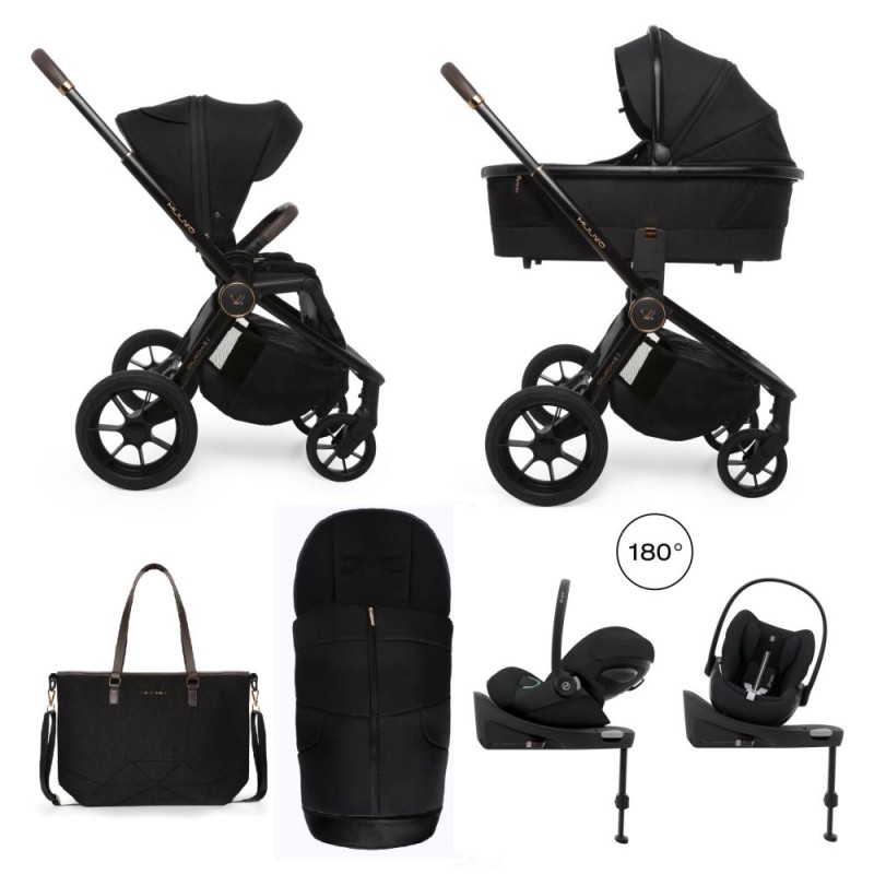 Carucior copii 4 in 1 Quick SE2 Sunset Black cu Cybex Cloud G Plus i-size recline testata ADAC si baza isofix rotativa