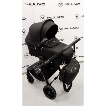 Carucior copii 3 in 1 Muuvo Quick Trendy Raven Black cu Cybex Cloud G i-size Plus recline testata ADAC