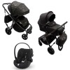Carucior copii 3 in 1 Muuvo Quick Trendy Raven Black cu Cybex Cloud G i-size Plus recline testata ADAC