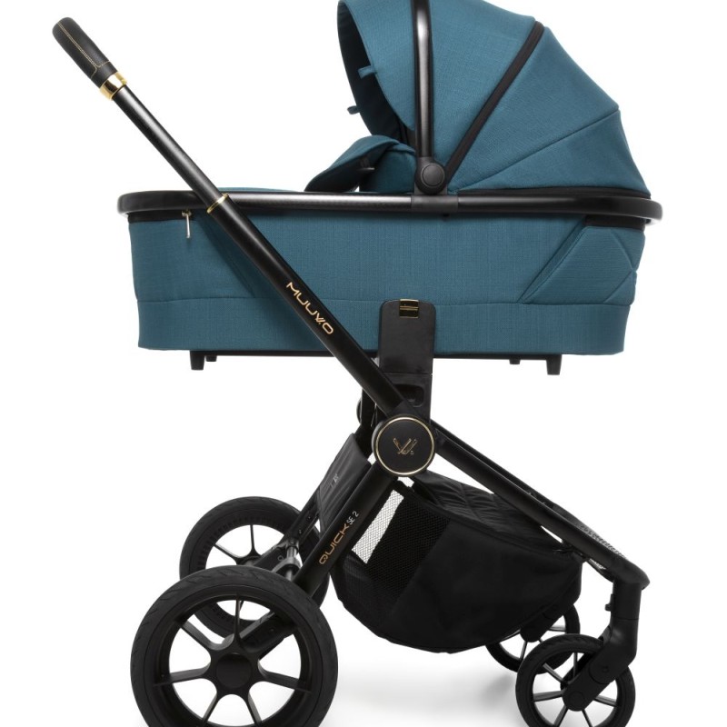 Carucior copii 3 in 1 Muuvo Quick SE2 Paradise Gold cu Cybex Cloud G Plus i-size recline testata ADAC