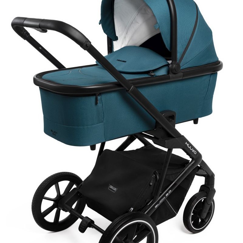 Carucior copii 3 in 1 Muuvo Slick 2.0 Tropical Green cu Cybex Cloud G Plus i-size recline testata ADAC