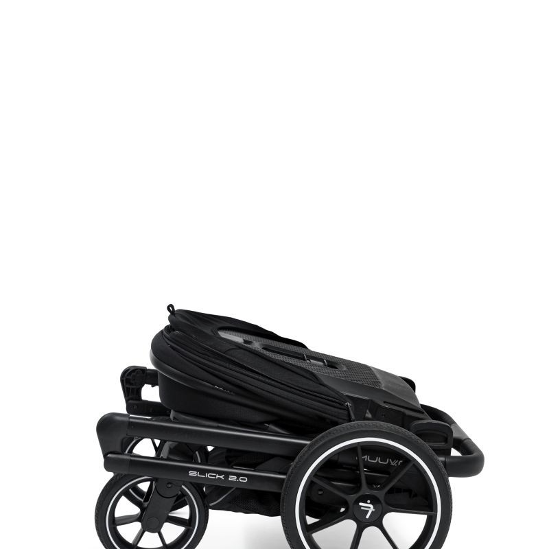 Carucior copii 3 in 1 Muuvo Slick 2.0 Tropical Green cu Cybex Cloud G Plus i-size recline testata ADAC