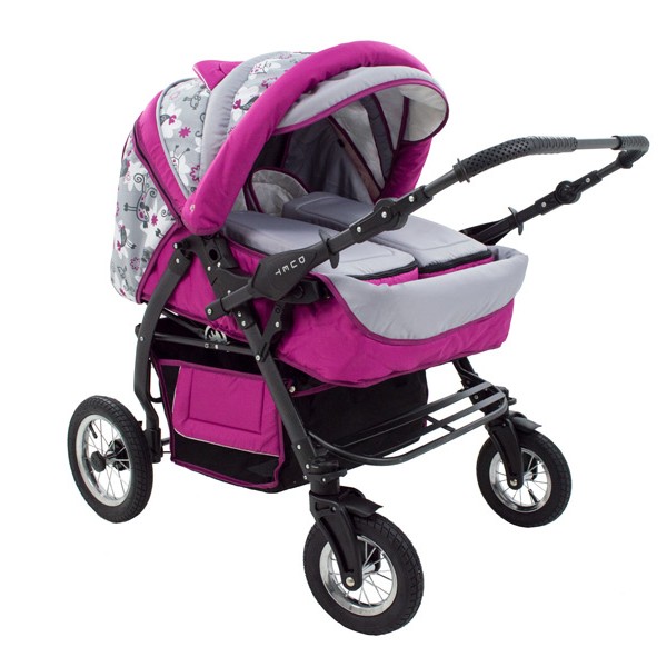Carucior Pentru Gemeni MyKids Duet Pink