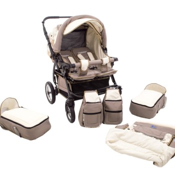 Carucior Pentru Gemeni MyKids Duet Beige