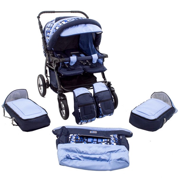 Carucior Pentru Gemeni MyKids Duet Blue