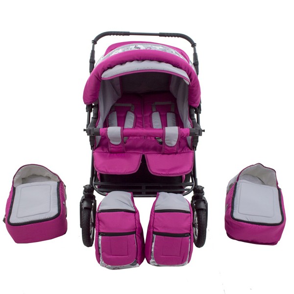 Carucior Pentru Gemeni MyKids Duet Pink