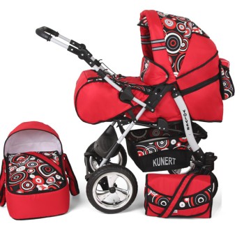 Carucior Copii 2 In 1 Kunert Volver Rosu-Cerculete