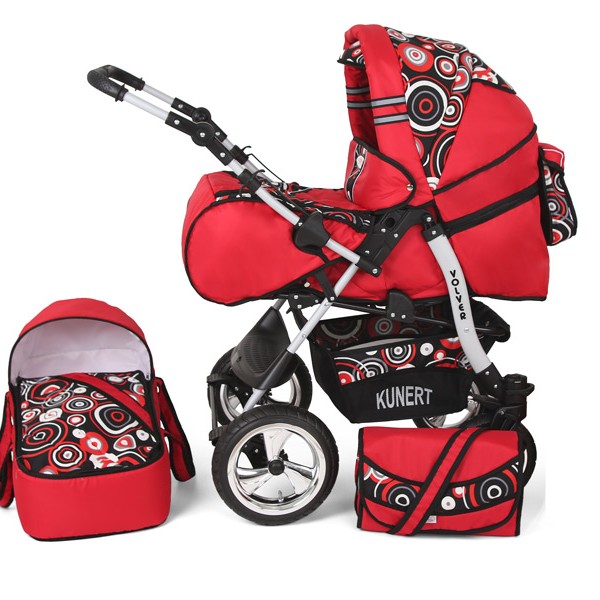 Carucior Copii 2 In 1 Kunert Volver Rosu-Cerculete