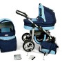 Carucior Copii 2 In 1 Kunert Silver Albastru