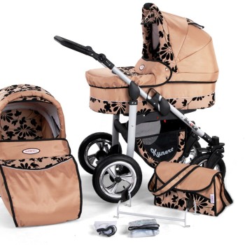 Carucior Copii 2 In 1 Kunert Silver Crem