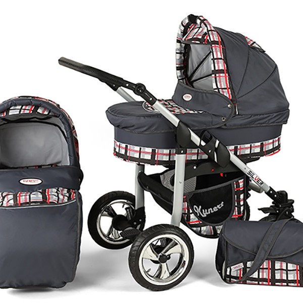 Carucior Copii 2 In 1 Kunert Silver Gri